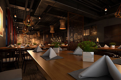 儋州简约大气中式风格餐厅设计装修效果图