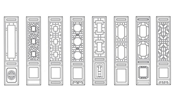 儋州喜迎门中式花格CAD设计图样式大全