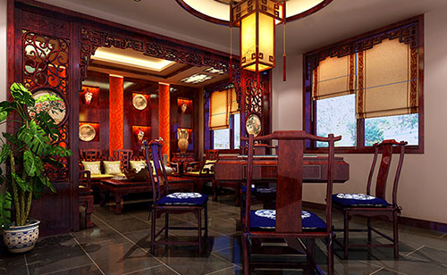 儋州古典中式风格茶楼包间设计装修效果图