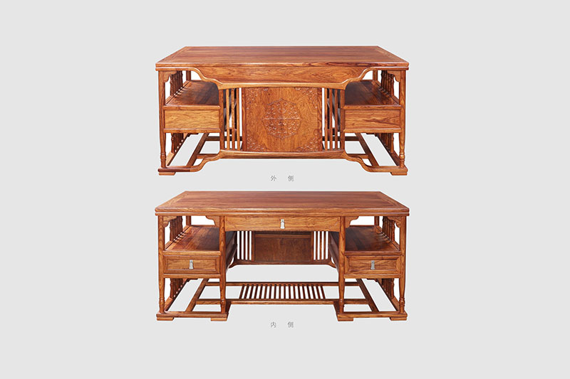 儋州中式家居装饰书房桌椅组合家具效果图