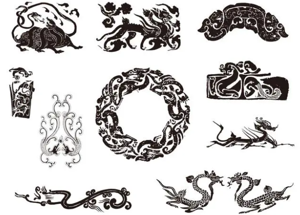 儋州龙纹和凤纹的中式图案